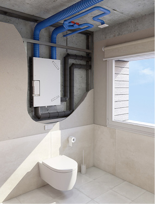 <p>
</p>

<p>
Das einheitszentrale PluggPlan-Lüftungsgerät kann sowohl an der Wand, oberhalb des WCs, in der Vorwandinstallation oder auch unter der Decke im Bad montiert werden – egal ob im Neubau oder in der Sanierung.
</p> - © Pluggit GmbH

