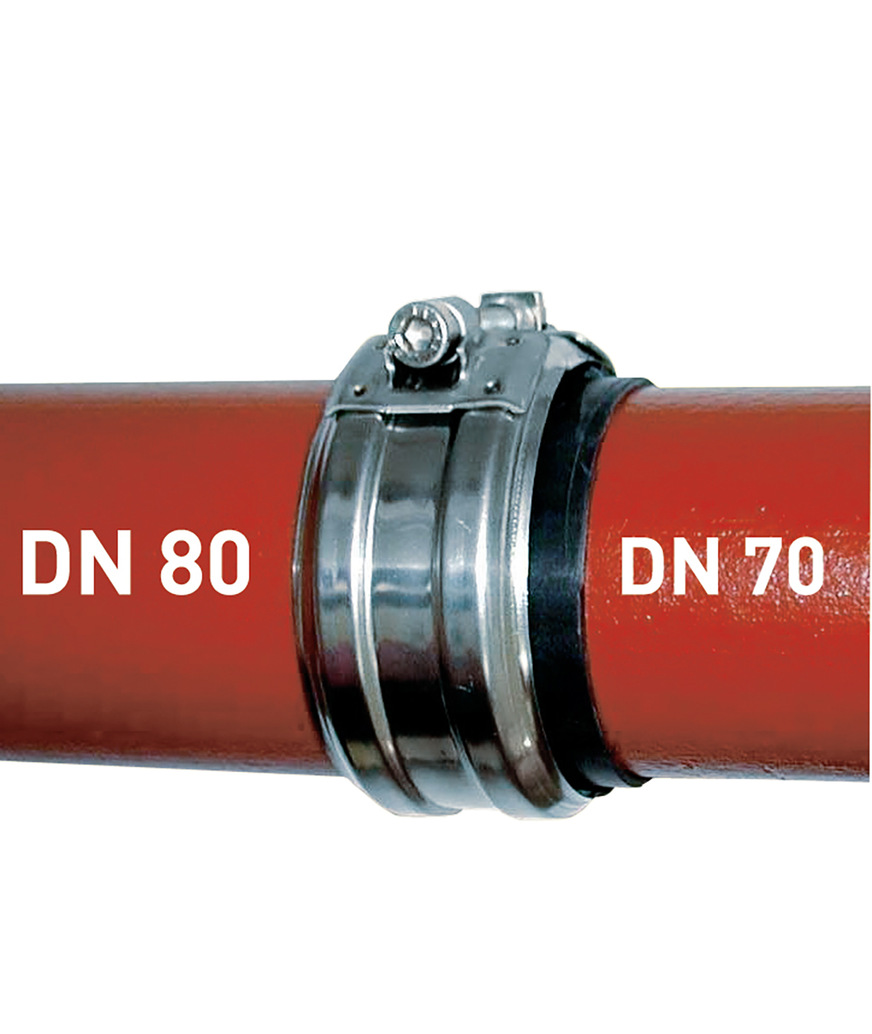 Bild 7: Übergangsverbinder DN 70 auf DN 80.
