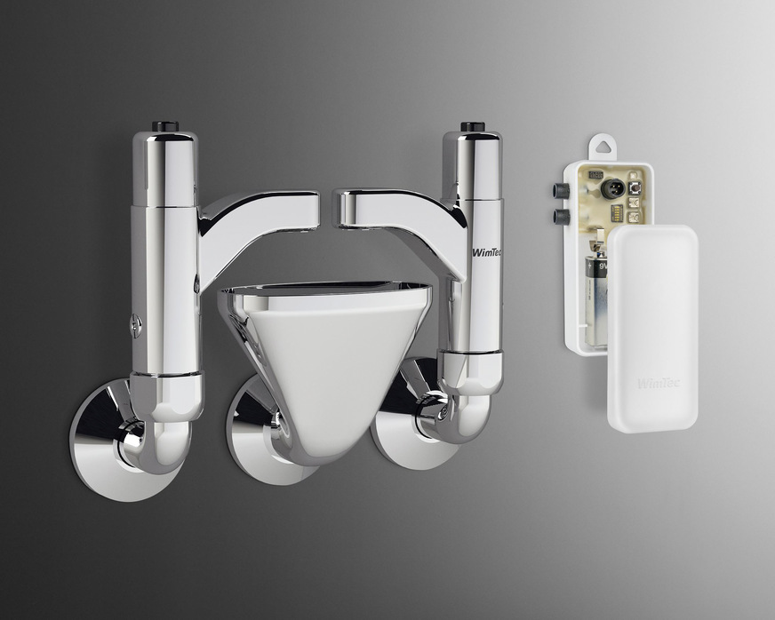 Mit der automatischen Einzel- und Doppelstrang-Spül­einheit WimTec Proof SE können vorhandene Aufputz- und Unterputz-Sammelsicherungen umgerüstet werden.