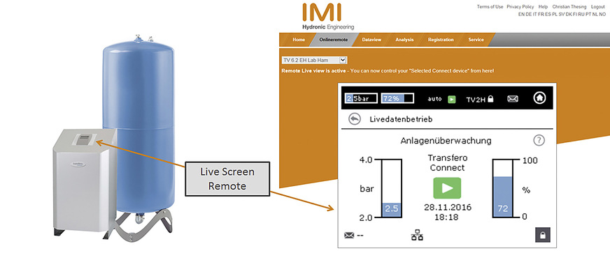 Die Druckhalte- und Entgasungssysteme der Marke IMI Pneumatex können jetzt serienmäßig mit der Steuerung Braincube Connect über das Internet bedient und überwacht werden.