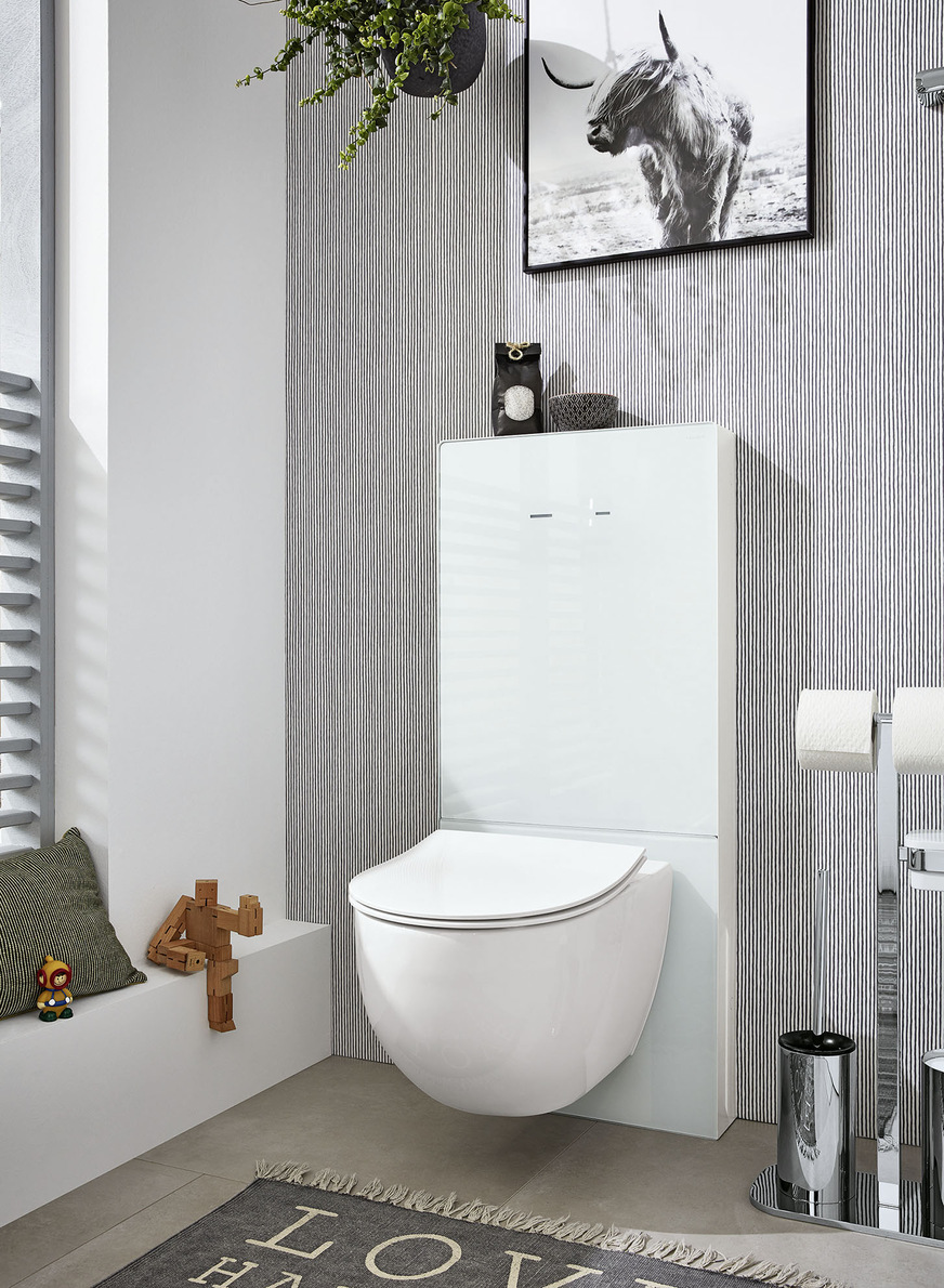 Das WC-Modul „Individual Uno“ beinhaltet sämtliche erforderliche Installationstechnik für den WC-Bereich.