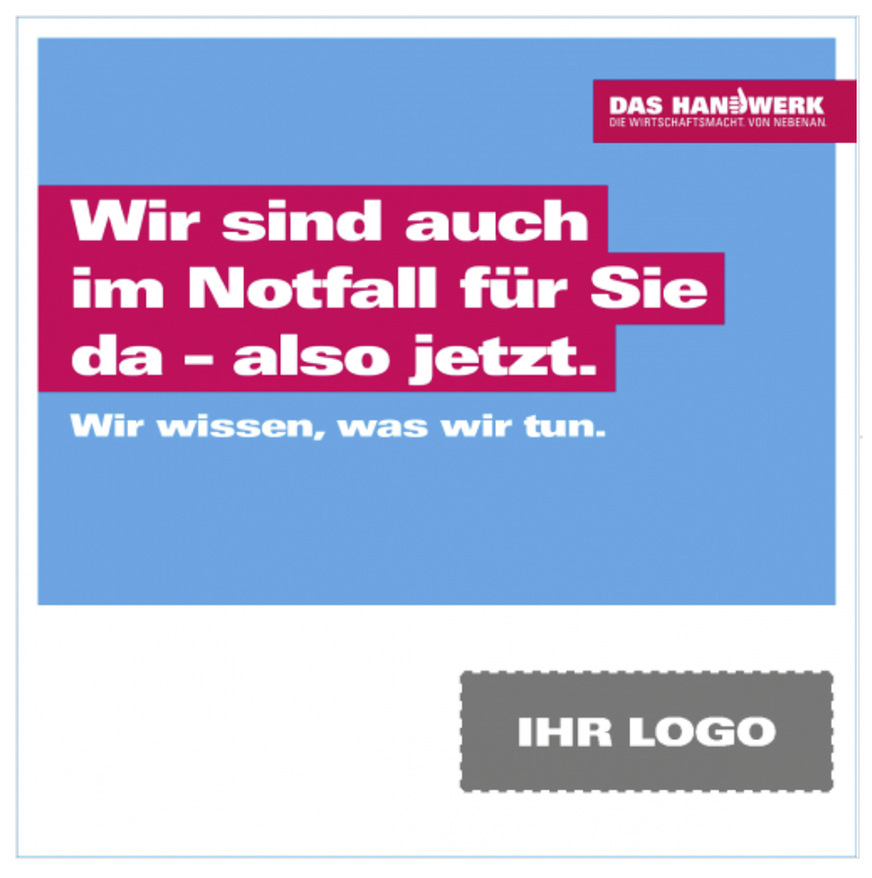 Botschaft fürs Auto oder die Website.
