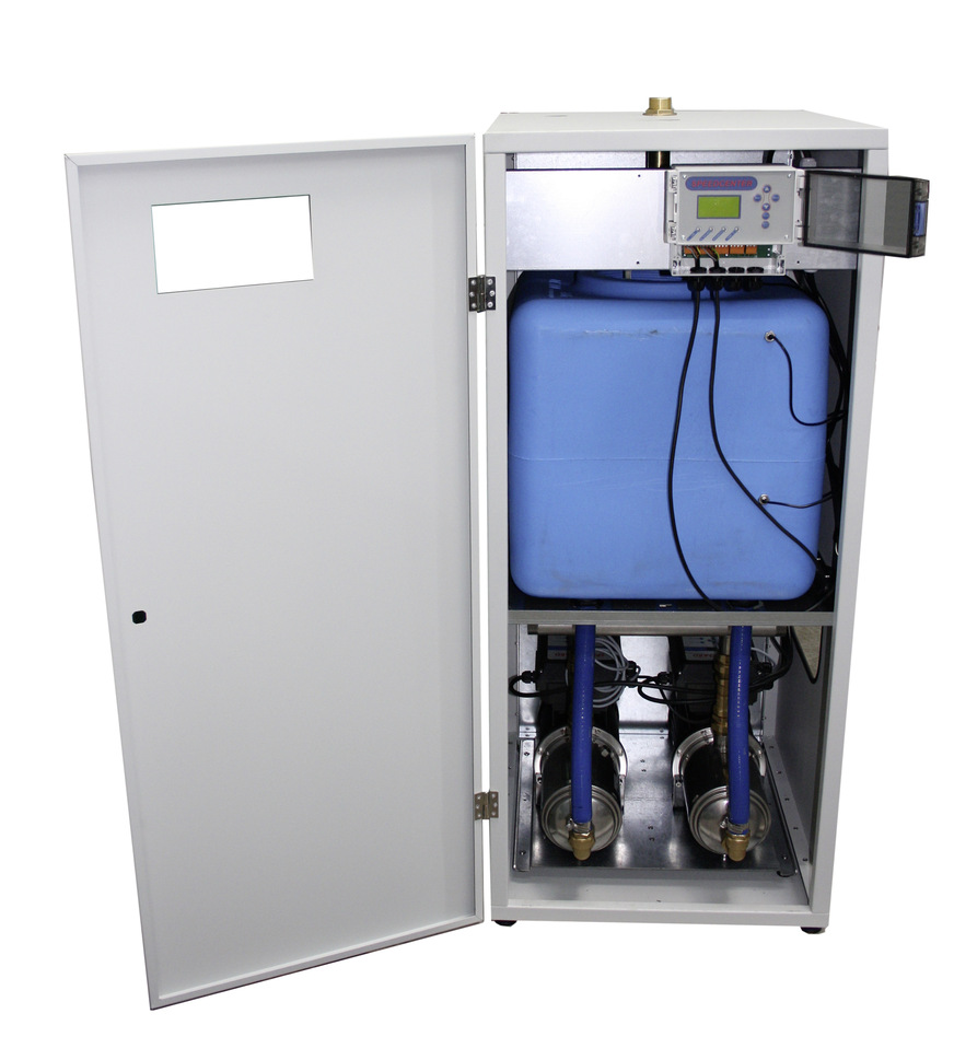 Trinkwassertrennstationen sind als System­lösungen in sich ­fertig ­installierte Apparate. Sie sind serien­mäßig mit der Sicherheitseinrichtung „freier Auslauf“ ausgestattet.
