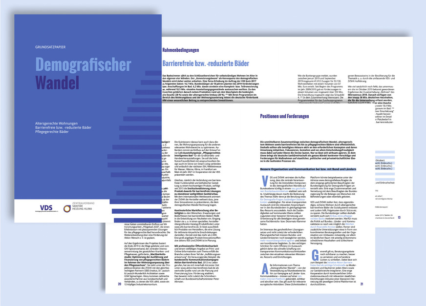 Im neuen Grundsatzpapier Demografischer Wandel verankern die beiden Verbände u. a. konkrete Forderungen an die Politik – von der Organisation über die Fördergeldverteilung bis hin zu mehr Praxisorientierung.