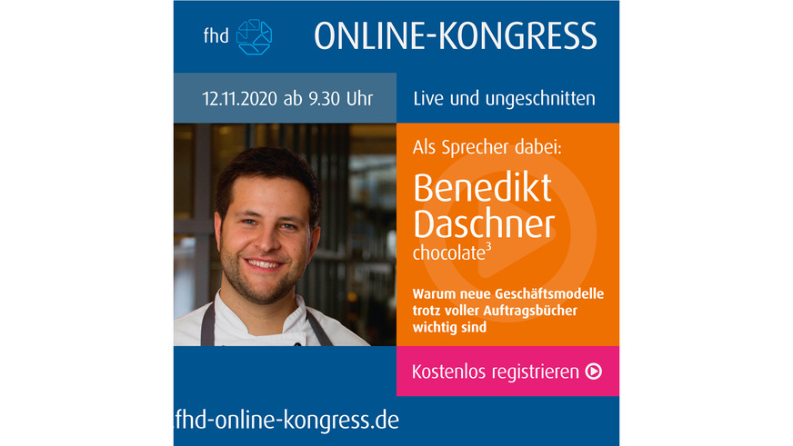 Live dabei beim fhd-Online-Kongress am 12. November 2020:&nbsp;15:50 – 16:10 Uhr: Warum neue Geschäftsmodelle trotz voller Auftragsbücher wichtig sind  Verhaltensweisen und Ansprüche von Kunden und Geschäftspartnern sowie die Möglichkeiten, Produkte und Services zu entwickeln und anzubieten, haben sich mit den immer kürzer werdenden technologischen Entwicklungszyklen verändert und beschleunigt. Diese wachsende Dynamik sorgt dafür, dass sich auch traditionelle Geschäftsmodelle verändern. Die besten Chancen hat, wer sich rechtzeitig zum „Meister der Nische“ macht und einen (digitalen) Wettbewerbsvorsprung ergattert.&nbsp; Wie Unternehmen mithilfe umfassender Datenauswertungen frühzeitig neue digitale Trends und Entwicklungen sowohl in den bestehenden Geschäftsfeldern als auch darüber hinaus erkennen und bewerten und welche Chancen daraus erwachsen, wird in dieser Gesprächsrunde besprochen.