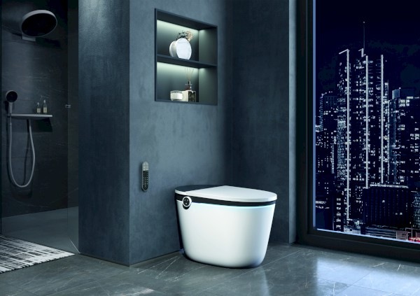 Bei der intelligenten Smart Toilet Lavapura von Hansgrohe ließ sich Phoenix von frei stehenden Badewannen inspirieren. Die reduzierte Formensprache ist einladend mit architektonischer Klarheit.