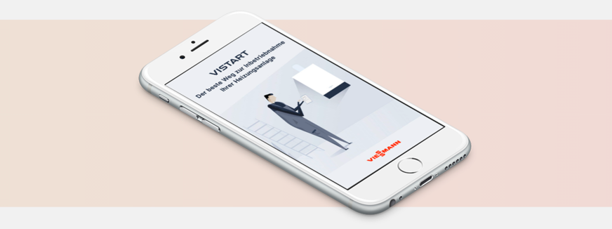 Vistart App zur intuitiv geführten Inbetriebnahme von Viessmann-Produkten.