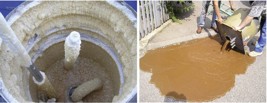 Bei der Entsorgung alter, großvolumiger Warmwasserspeicher zeigt sich, dass sie aus hygienischer Sicht nicht optimal sind. Durch die niedrige Fließgeschwindigkeit im Speicher lagern sich leicht Kalk, Sedimente oder sogar Rost ab.