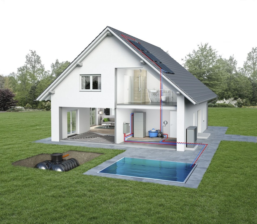 Neben Speichersystemen und Schwimmbadabsorbern bietet Roth Systemrohre für die Fußbodenheizung und die Trinkwasserinstallation.