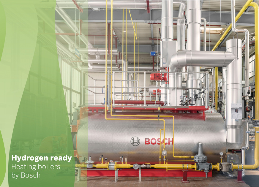 Klimaneutrale Heiz- und Prozesswärme: Industriekessel von Bosch lassen sich mit bis zu 100 Prozent Wasserstoff betreiben.