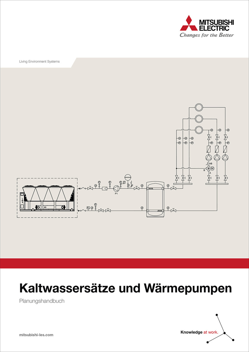 Mit dem neuen Planungshandbuch Kaltwassersätze und Wärmepumpen bietet Mitsubishi Electric erstmals eine nahezu 300 Seiten starke Unterlage zur Planung von Kaltwassersätzen bzw. Groß-Wärmepumpen.