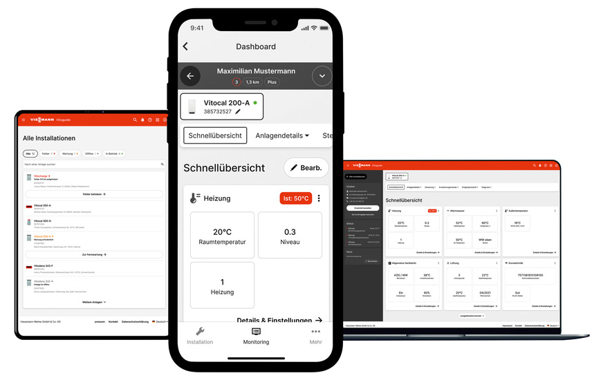 Erweiterter Spielraum: Das Servicetool ist auf nahezu jedem Gerät nutzbar, egal, ob iOS- oder Android-Smartphone oder -Tablet, und per Webbrowser läuft Vitoguide auch auf PC und Mac.