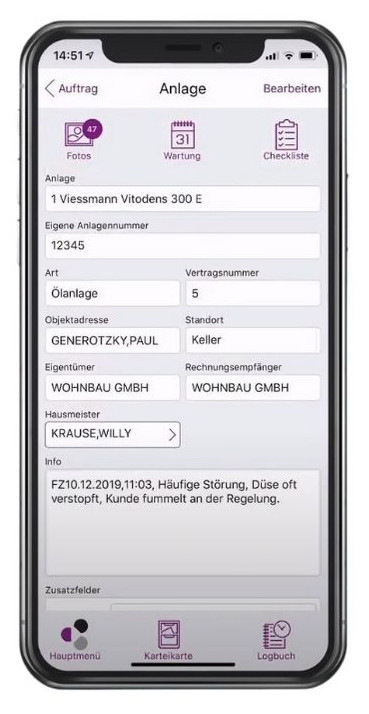 Mit der App von Label Software haben Monteure von unterwegs aus Zugriff auf die Daten der Handwerkersoft-ware in der Zentrale.