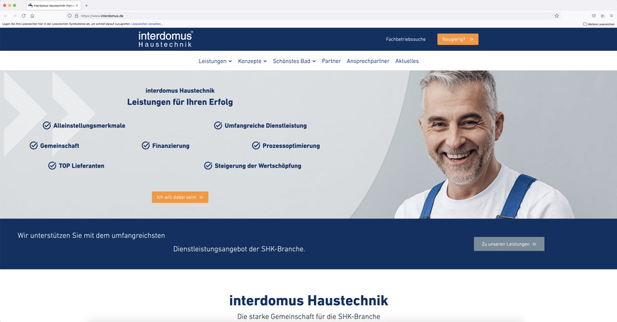 Intuitiv und informativ - so präsentiert sich der dienstleistungsstärkste Verband dem SHK-Fachhandwerk.