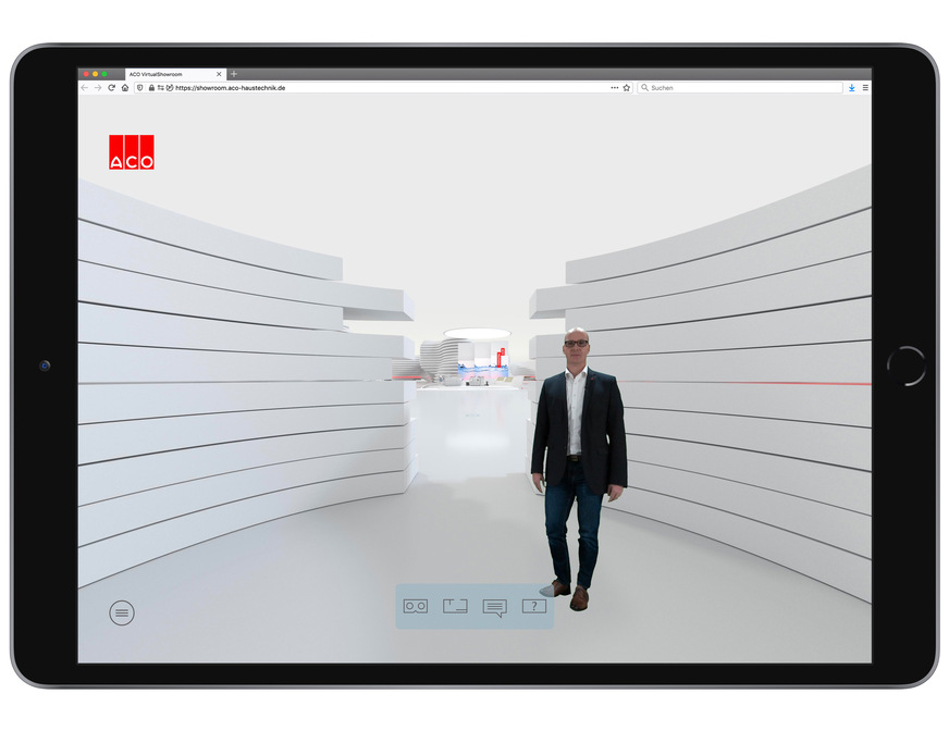 Virtueller Showroom des Entwässerungs-spezialisten ACO Haustechnik .