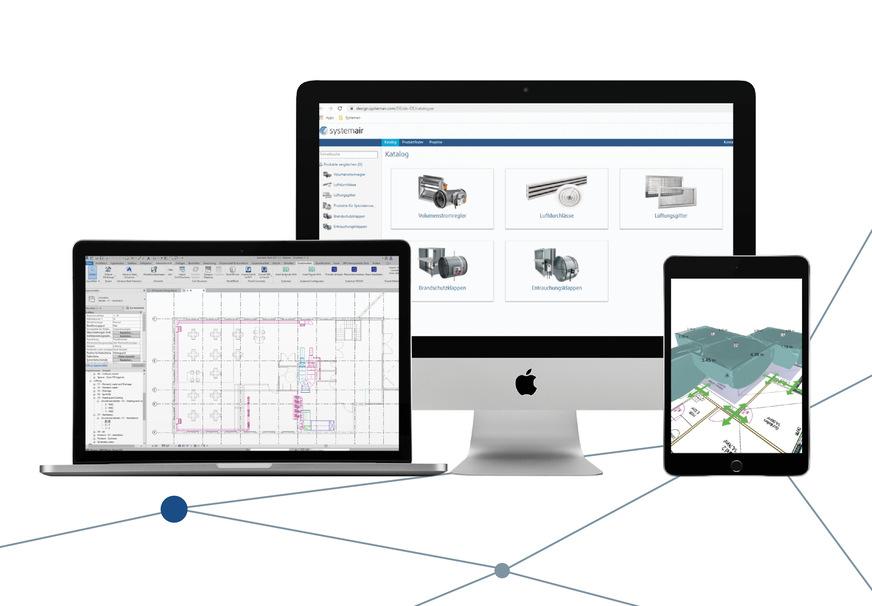 Systemair GmbH, BIM: Mit den drei Systemair Revit-Plugins für die Auswahlprogramme Systemair Configurator für Topvex, Systemair DESIGN und SystemairCAD haben Nutzer Zugriff auf Luftverteilungs- und Brandschutzprodukte, Topvex-Kompaktlüftungsgeräte und modulare Lüftungsgeräte der Baureihe Geniox.
