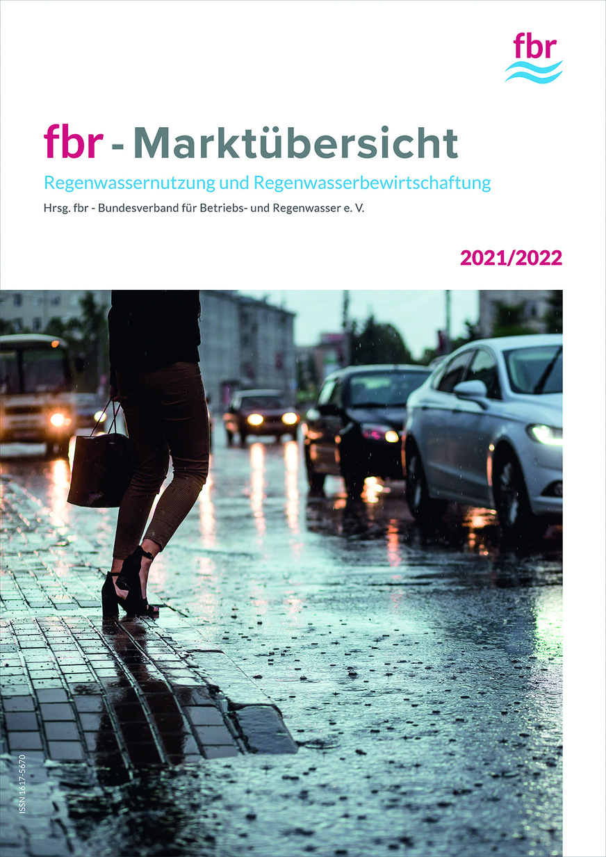 Neuauflage der FBR-Marktübersicht 2021/2022 „Regenwassernutzung und Regenwasserbewirtschaftung“.