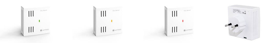 Die CO2-Konzentration wird bei den CO2-Sensoren von Afriso mit einer einfach verständlichen LED-Ampel direkt am Gehäuse angezeigt. Die Steckanschluss-Ausführung ermöglicht auch die mobile Anwendung in verschiedenen Räumen.