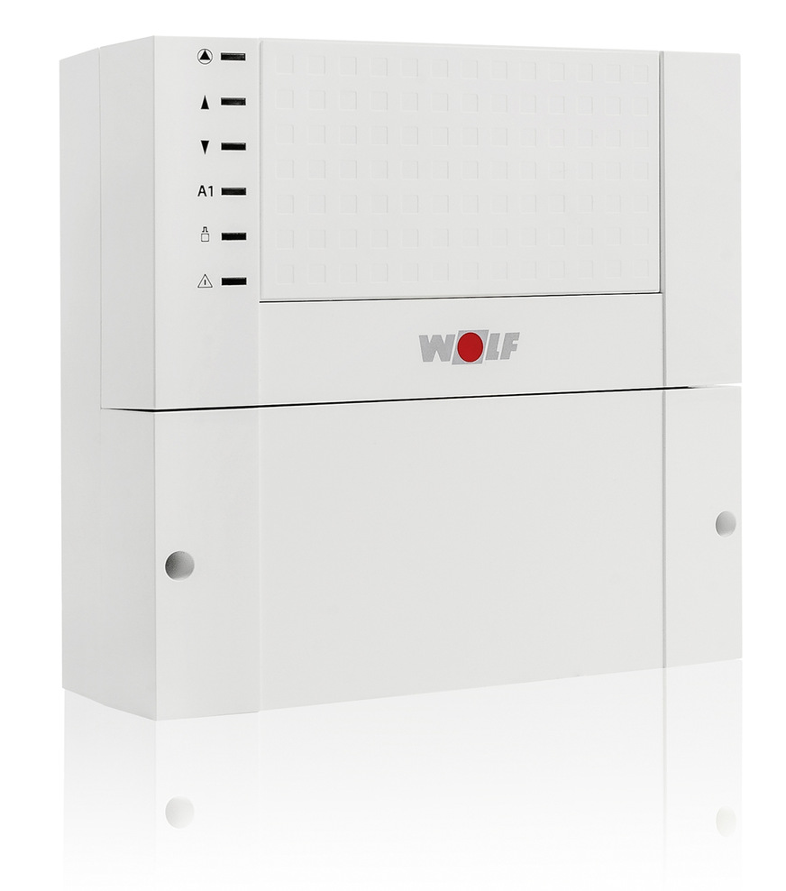 Der Kaskadenmanager Wolf KM-2 V2 übernimmt die Regelintelligenz für bis zu fünf Wärmepumpen.