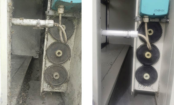 Luftleitungssysteme vor und nach der Reinigung.