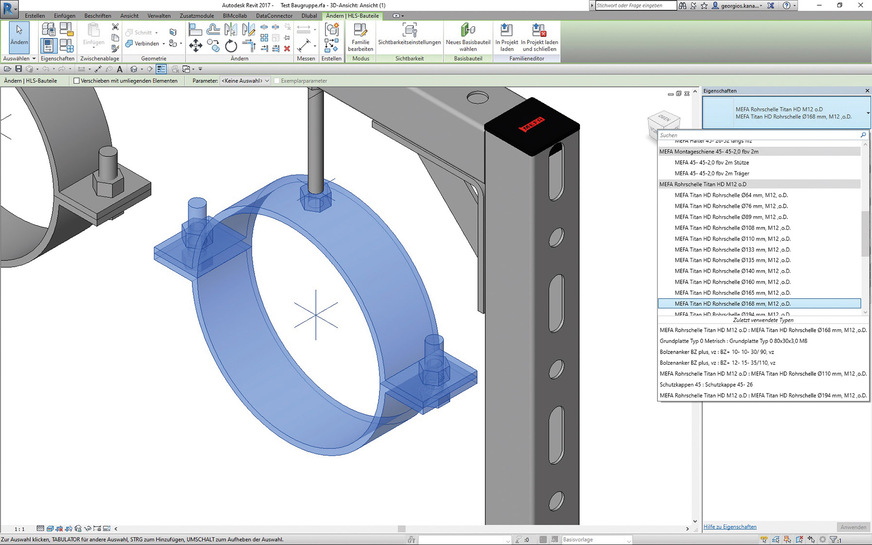 Durch die Parametrisierung der Produktdaten werden auch Änderungen im BIM-Modell sehr einfach. Ändert der Planer eine Nennweite, so sieht er sofort die Auswirkungen, ohne neue Daten aus seiner Bibliothek herunterladen zu müssen.