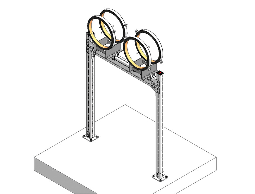 BIM-Modell einer Rohrtrasse mit einem hohen Detaillierungsgrad. Um Datenvolumen zu sparen, gibt es für die Vorplanung auch stark vereinfachte Darstellungen der Produkte von Mefa.