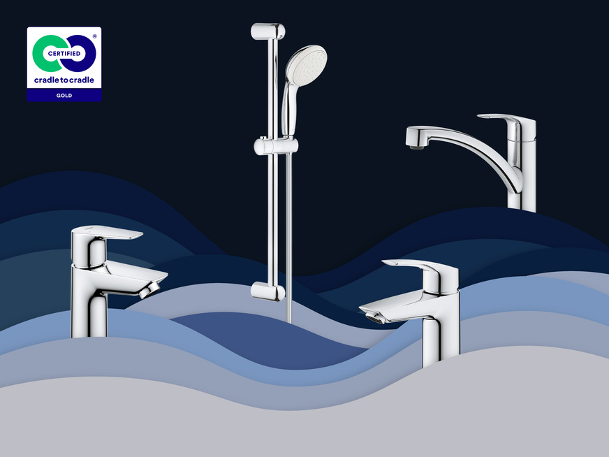 3 Grohe-Armaturen und ein Showerset tragen das&nbsp;Cradle to Cradle-Zertifikat.