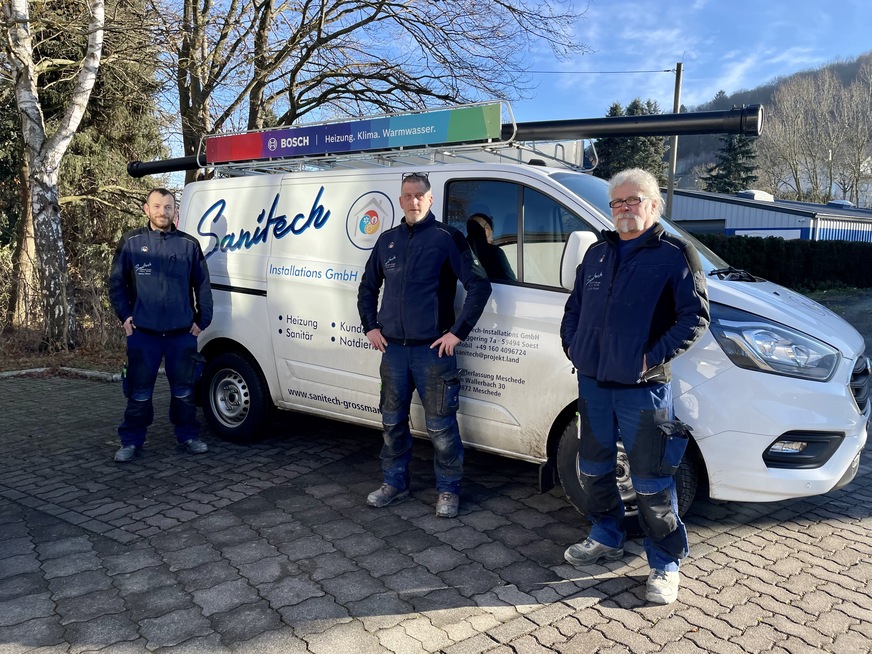 Bild 1 Fa. Sanitech Installations GmbH (v.l. Markus Rother, Ralph Großmann und Eckhard Kirsch).