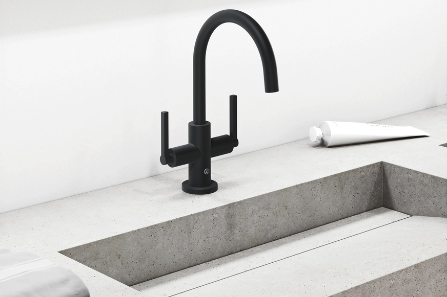 Kludi-Armatur in Mattschwarz.