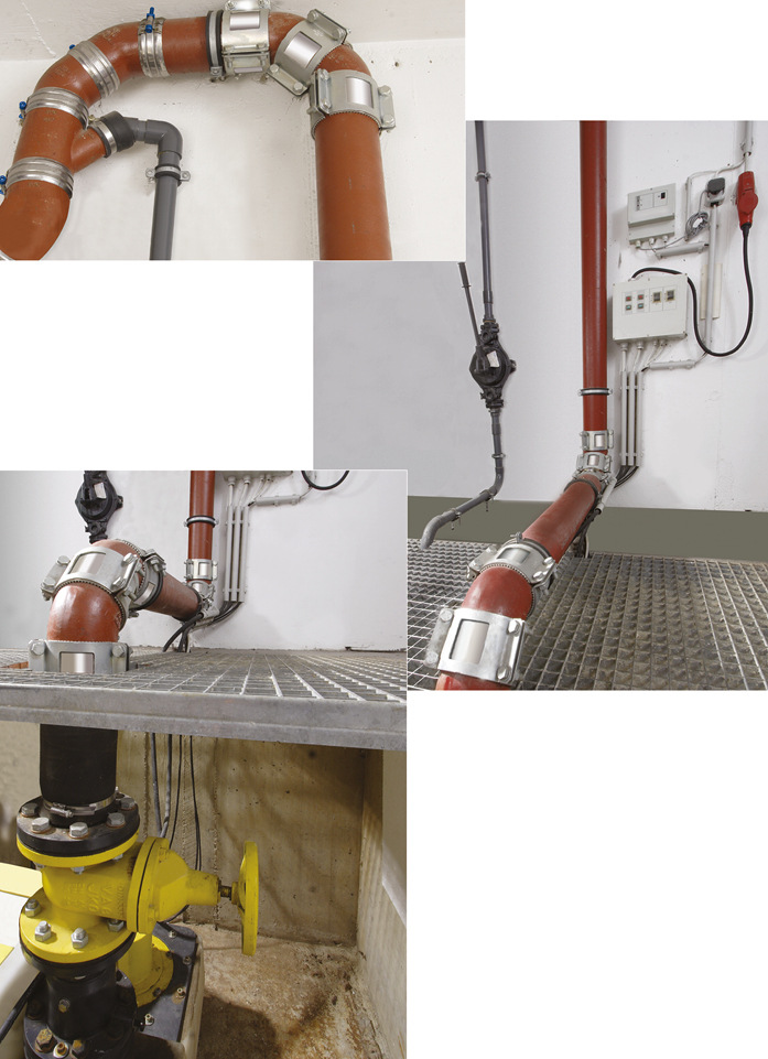 Bild 10: Druckleitung einer Abwasserhebeanlage aus gusseisernen Abflussrohren, die seit mehr als 25 Jahren in Betrieb ist.