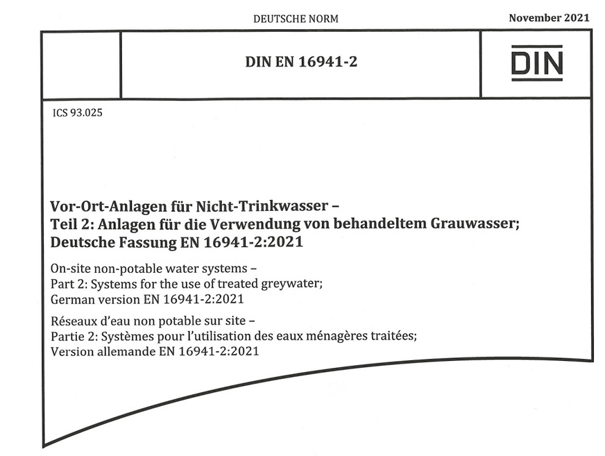 Der Weißdruck der DIN EN 16941-2 mit 33 Seiten ersetzt den Entwurf vom Oktober 2017.