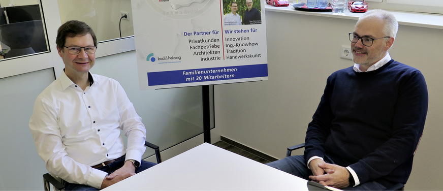 Es ist keine leichte Entscheidung, einen externen Coach ins Haus zu holen. Dass es sich lohnen kann, zeigt das Beispiel von Thomas Klarmann (links) und Marc Böckmann. Im&nbsp;Gespräch mit der SBZ erläutern sie die Hintergründe zum Engagement des Handwerkscoachs Hermann J. Kreitmeir.