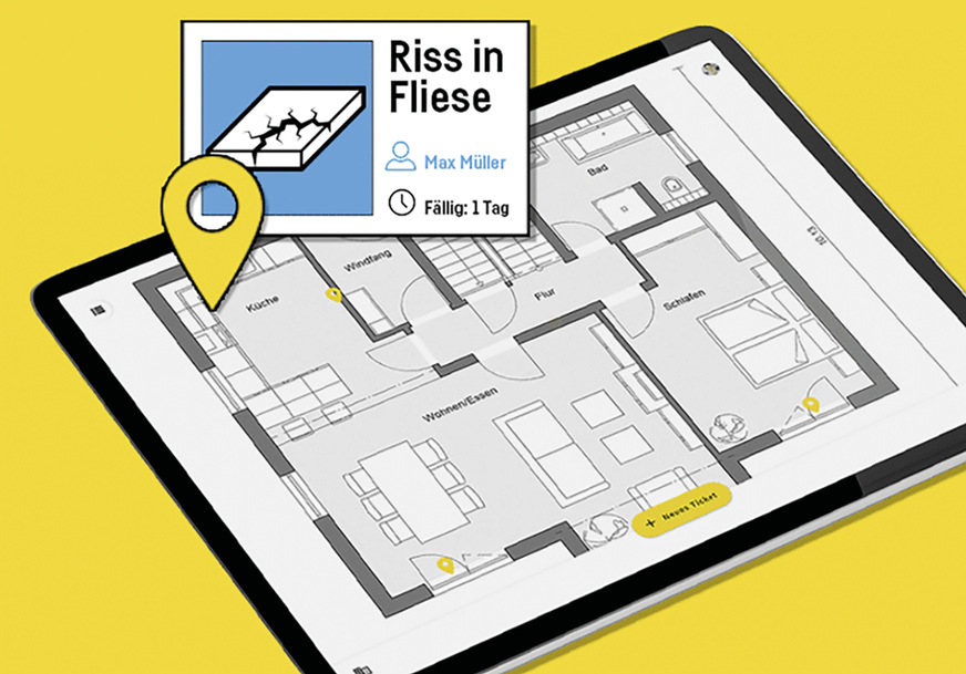 Im Plan verortete Fotos und Textkommentare ermöglichen eine nachvollziehbare Baustellendokumentation.