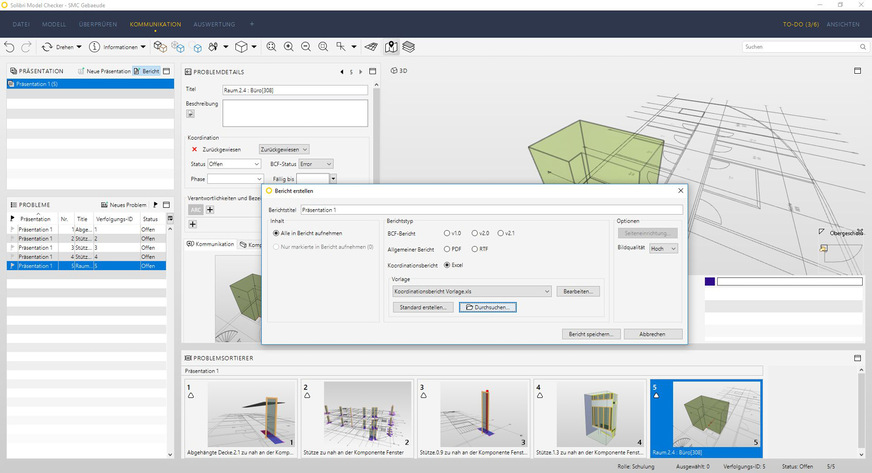 Modellchecker bieten neben Viewer-Funktionen auch zahlreiche Funktionen zur Kollisionskontrolle, Prüfung und Koordinierung von BIM-Fachmodellen.
