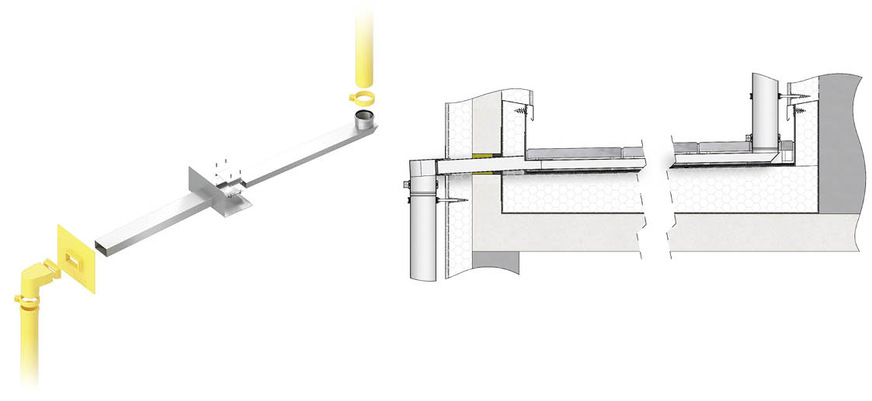 Das Kaskadensystem SitaKaskade Flat verfügt über einen nur 40 mm hohen Flachkanal und kann einfach oberhalb der Dämmung verlegt werden.