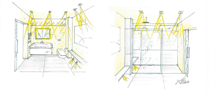 Unterschiedliche Lichtquellen tragen verschiedenen Badritualen Rechnung.