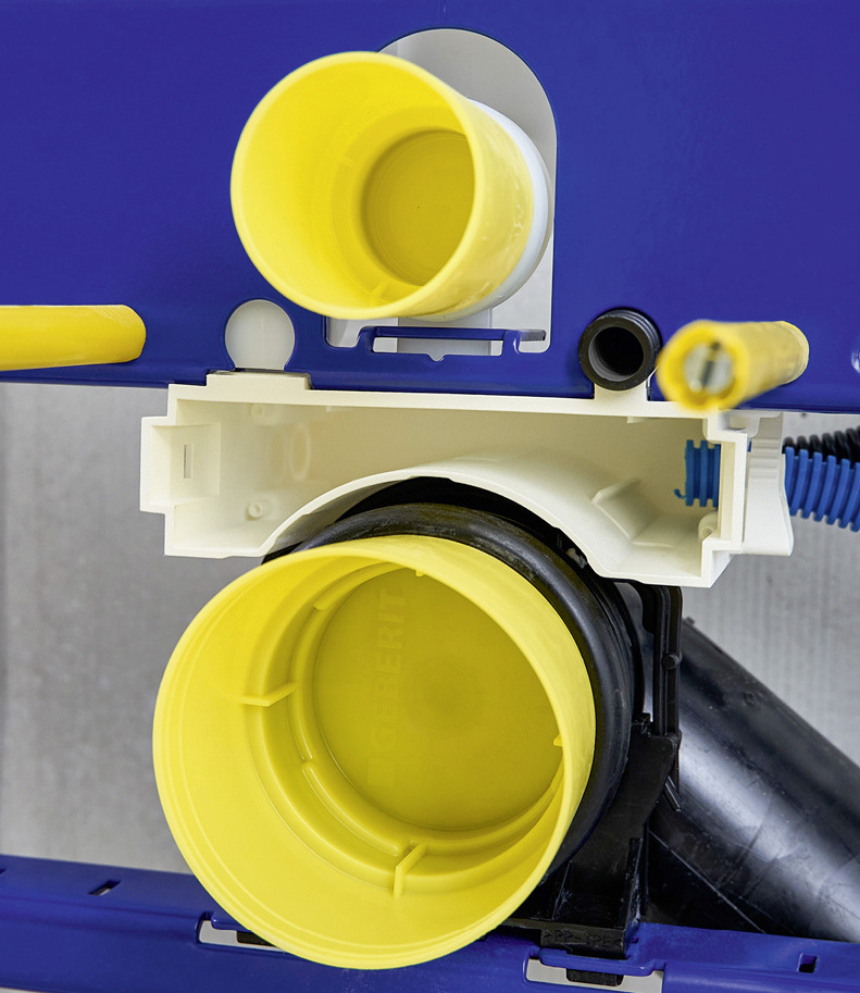 Regelkonforme Trennung:&nbsp;Ist die „Power & ­Connect Box“ an 230 V&nbsp;angeschlossen, bleibt für den Sanitärprofi ein Netzteil mit 12-V-­Steckplätzen zugänglich.