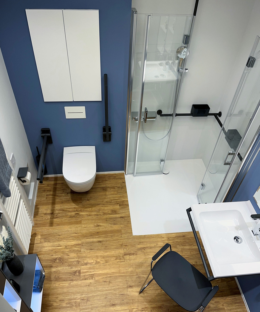 Bei Richter + Frenzel ist die erste Pflegebad-Koje ihrer Art in der&nbsp;Badausstellung in Nürnberg zu besichtigen.