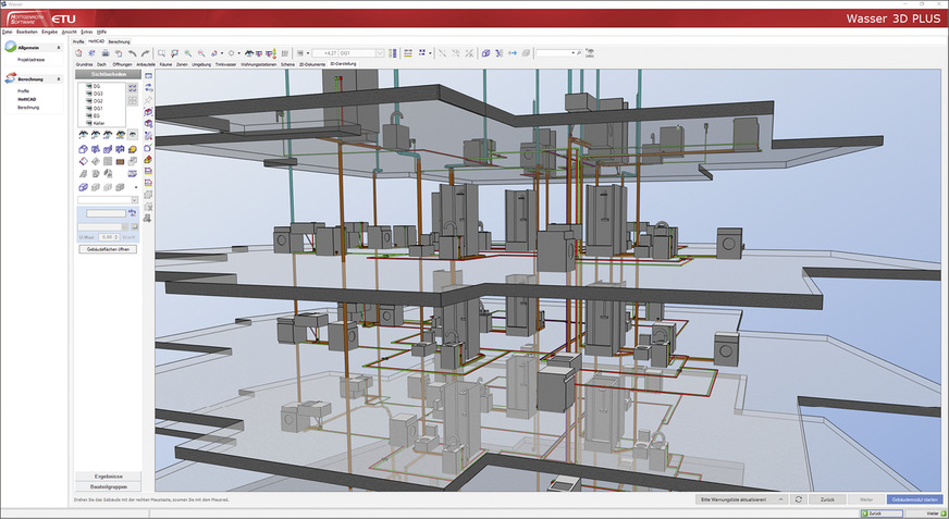 Ein 3D-Modelleditor samt IFC-Schnittstelle ermöglicht die Teilnahme an BIM-Projekten.