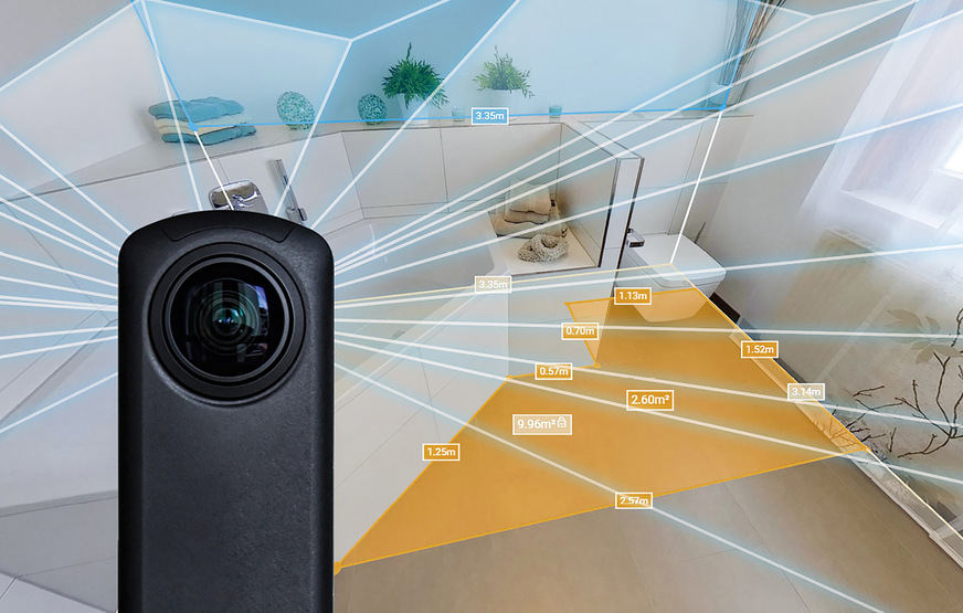 Mittels einer 360-Grad-Kamera und der Immersight-Software werden Räume komplett erfasst und vermessen.