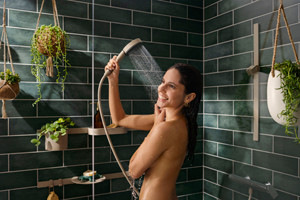Hansgrohe Pulsify Planet Edition aus recyceltem Material.