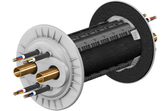 Die Doymafix HP/O ist laut Doyma die erste professionelle oberirdische Durchführung für Luft-Wasser-Wärmepumpen am Markt.