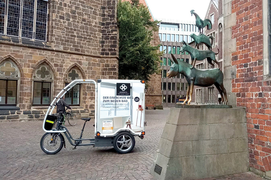 Ein CityLog-Bike an den Bremer Stadtmusikanten.