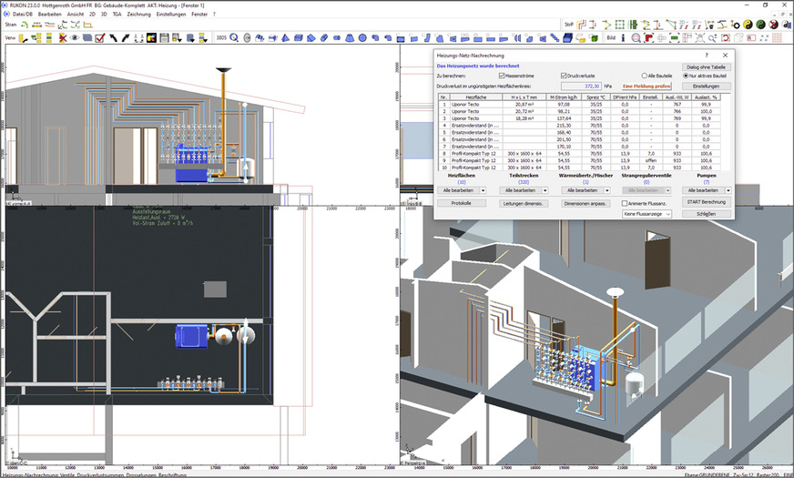 … bis hin zu TGA-CAD-Programmen, mit denen auch komplexe Anlagen geplant und hydraulisch abgeglichen werden können.