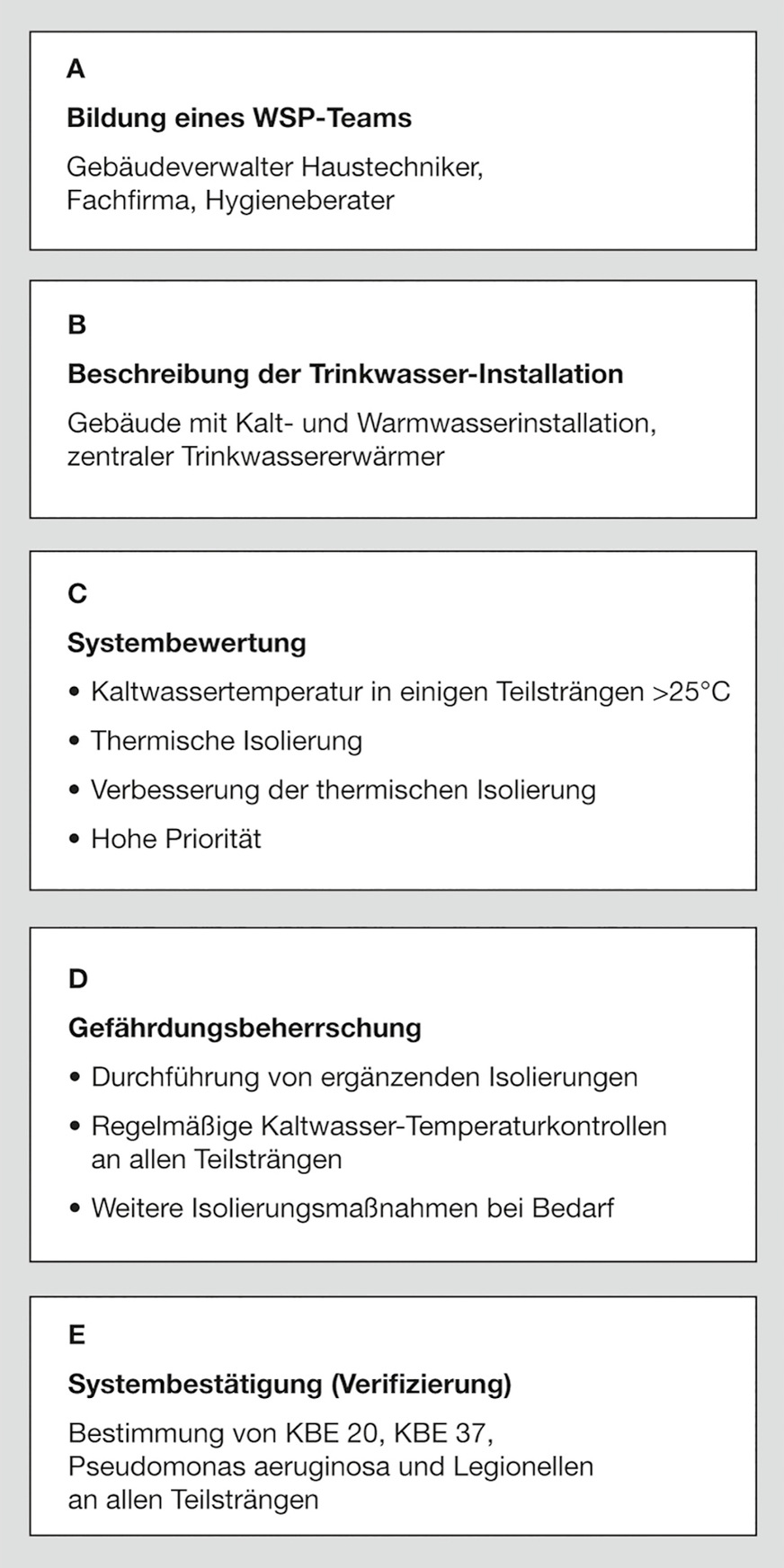 Struktur eines prototypischen Risikomanagements: So werden potenzielle Probleme für den Erhalt der Trinkwasserhygiene beherrschbar.