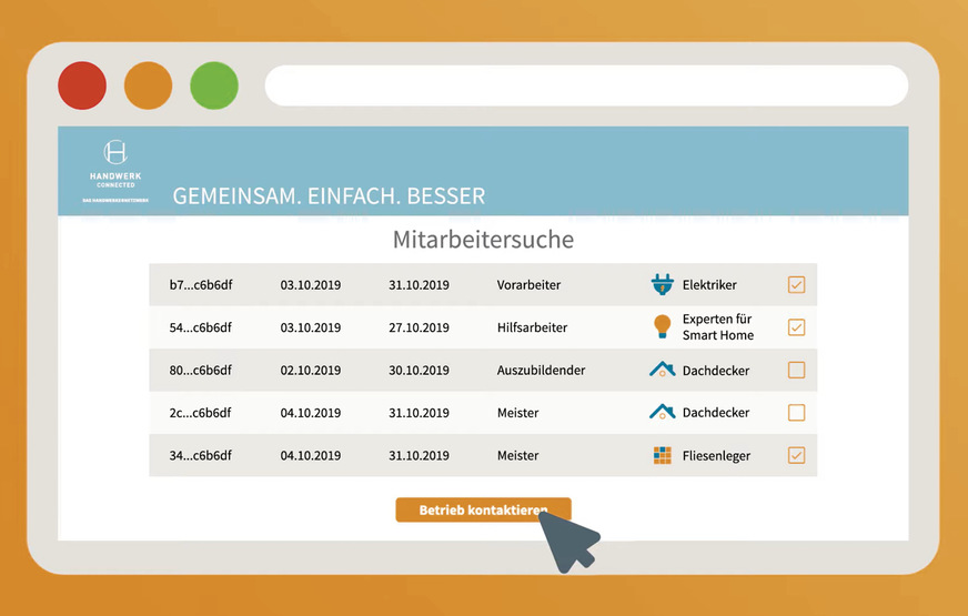 Aktuell sind 1500 Betriebe aus 15 Gewerken bei Handwerk Connected registriert.