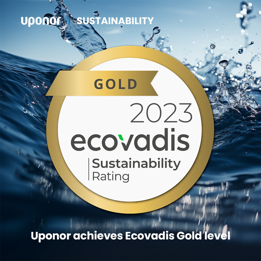 Uponor hat für sein Nachhaltigkeitsengagement nun die Auszeichnung in Gold beim renommierten EcoVadis-Ranking erhalten.