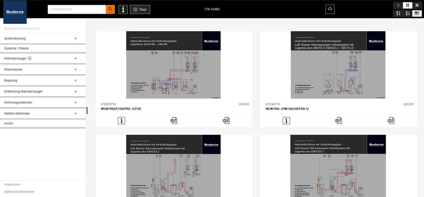 Die neue Buderus Hydraulikdatenbank bietet eine nutzerfreundliche Bedienoberfläche, optimierte Suche und rund 800 Hydraulikbeispiele.