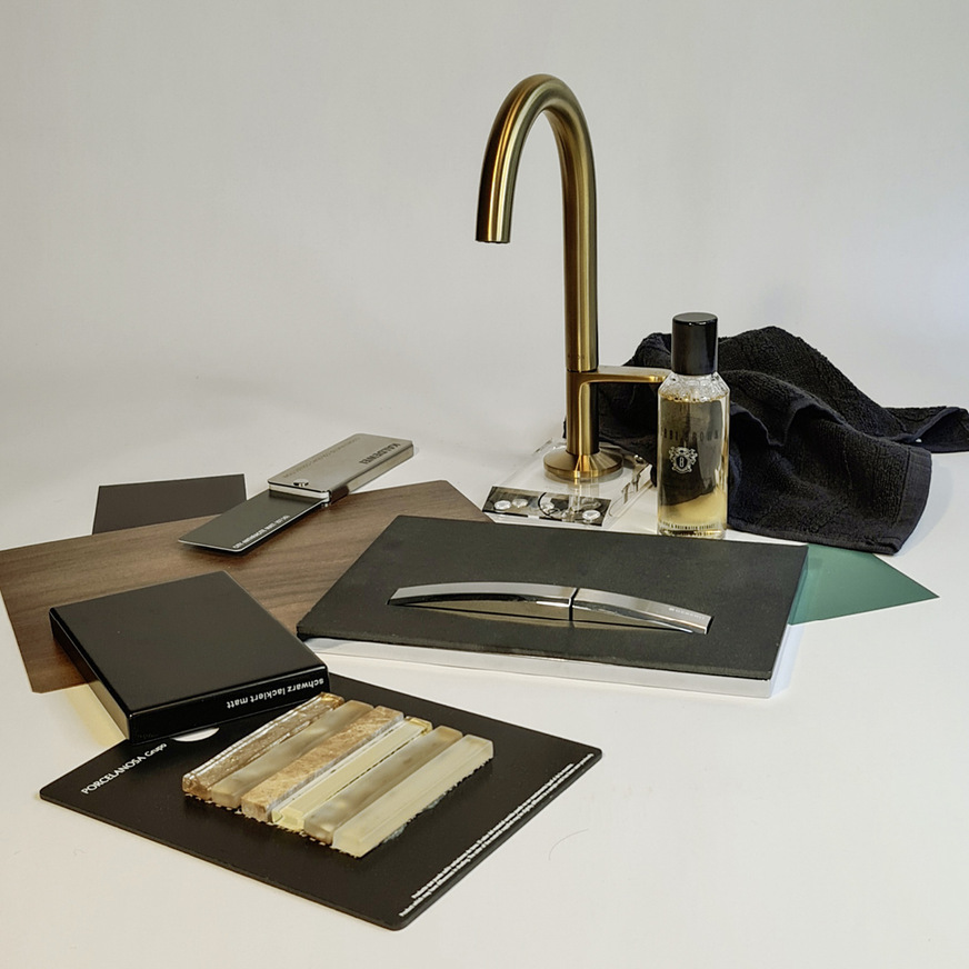 Moodboards ermöglichen es, abstrakte Designideen in konkrete visuelle Darstellungen zu übersetzen. Kunden erhalten durch die Zusammenstellung von Bildern, Farben, Texturen und Designelementen eine klare Vorstellung davon, wie ihr zukünftiges Badezimmer aussehen wird.