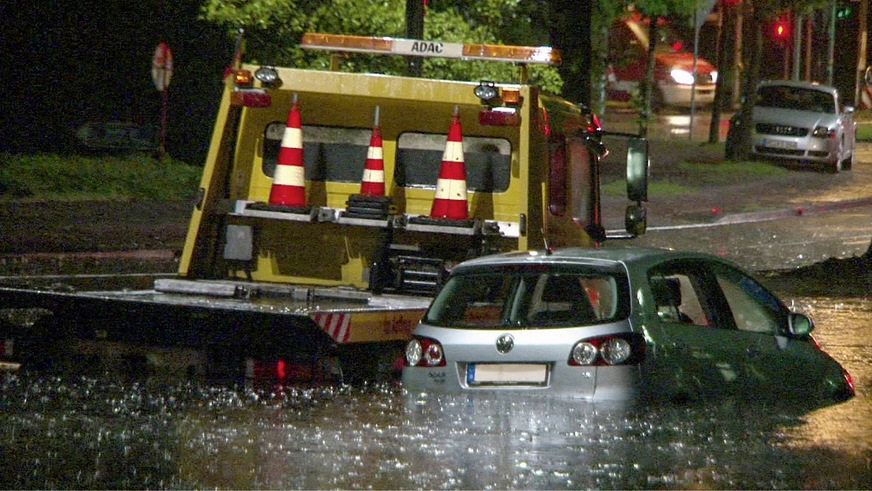 A Starkregen gibt es nicht erst seit gestern. Das zeigt dieses Foto aus Münster im Jahre 2014.